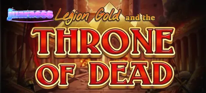Tampilan visual slot Legion Gold and the Throne of Dead dengan latar belakang kuil kuno.